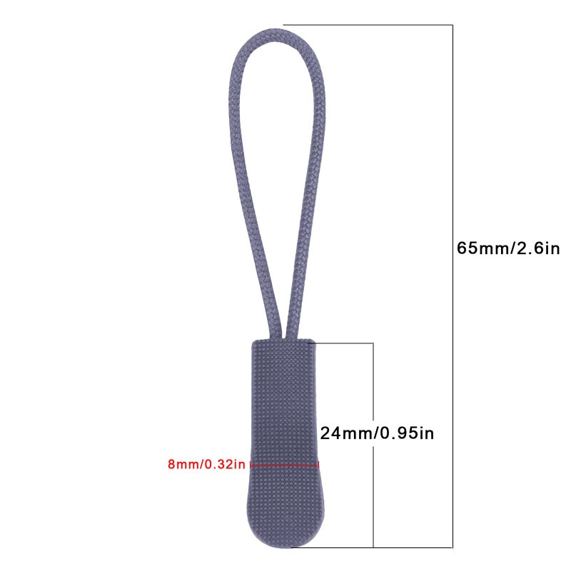 Urmspst 20PCS Zipper Pulls, Durable Nylon Cord Extension Zipper Tabs, Zip Fixer Cord Replacement for Backpacks, Jackets, Boots, Suitcase Luggage, Purses, Handbags (Dark Grey) - Image 2